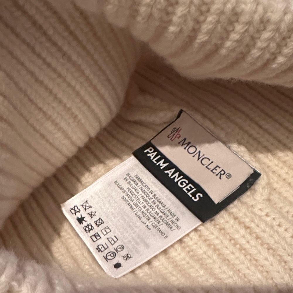 Moncler & Palm Angels Ivory Knit Hat - Picture 4 of 7